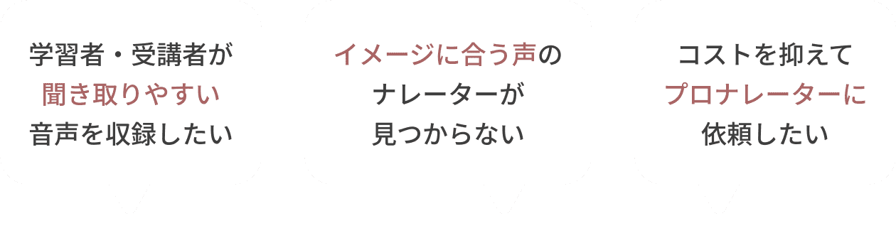 ナレーション収録のこんなお悩み、ご相談ください