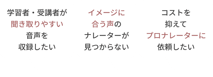 ナレーション収録のこんなお悩み、ご相談ください